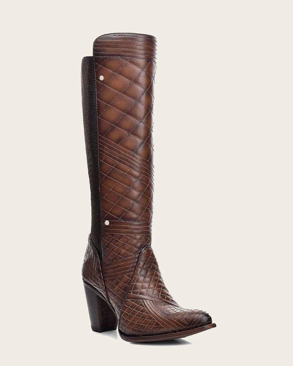 Hand-Painted Brown Tall Western Boots