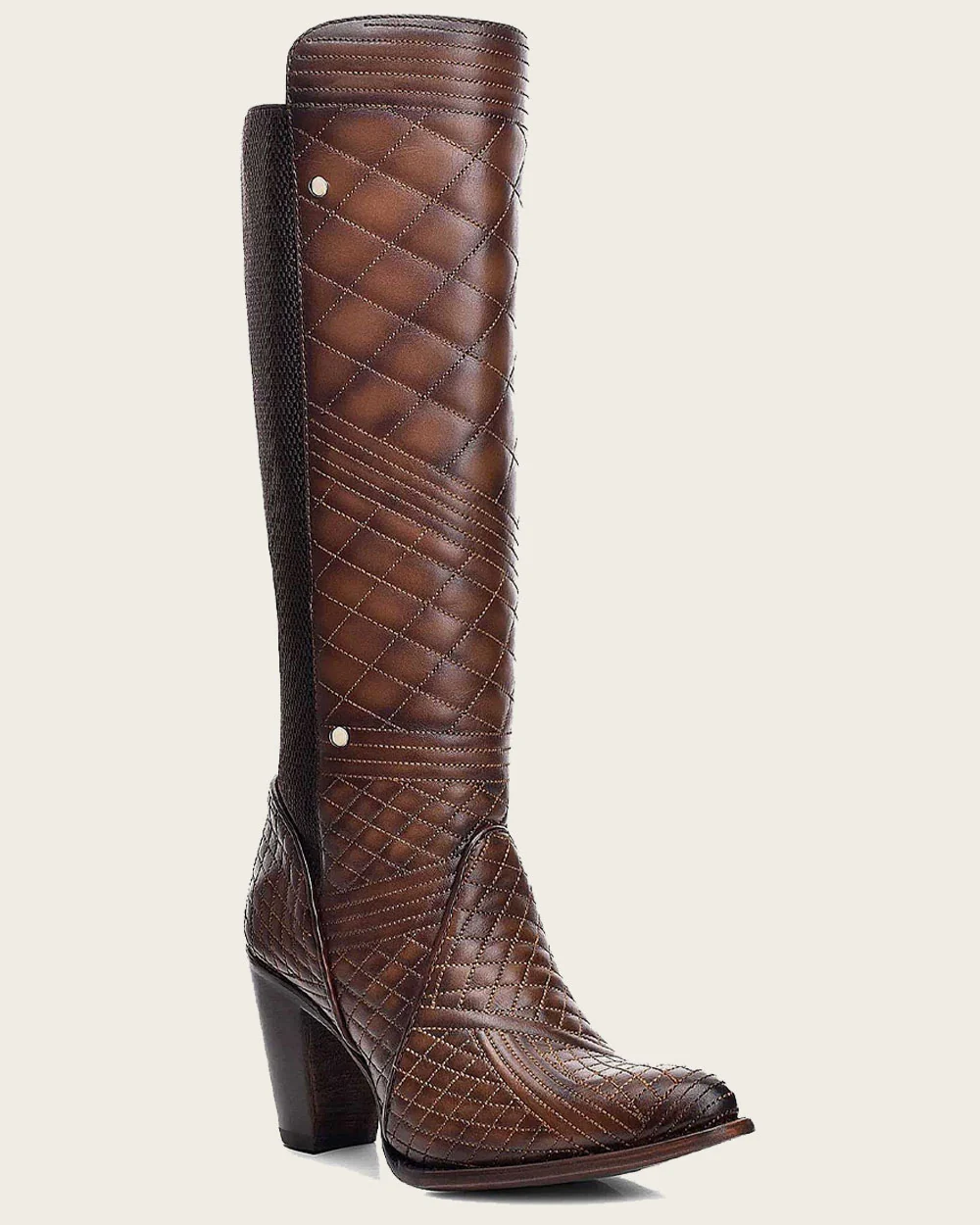Hand-Painted Brown Tall Western Boots