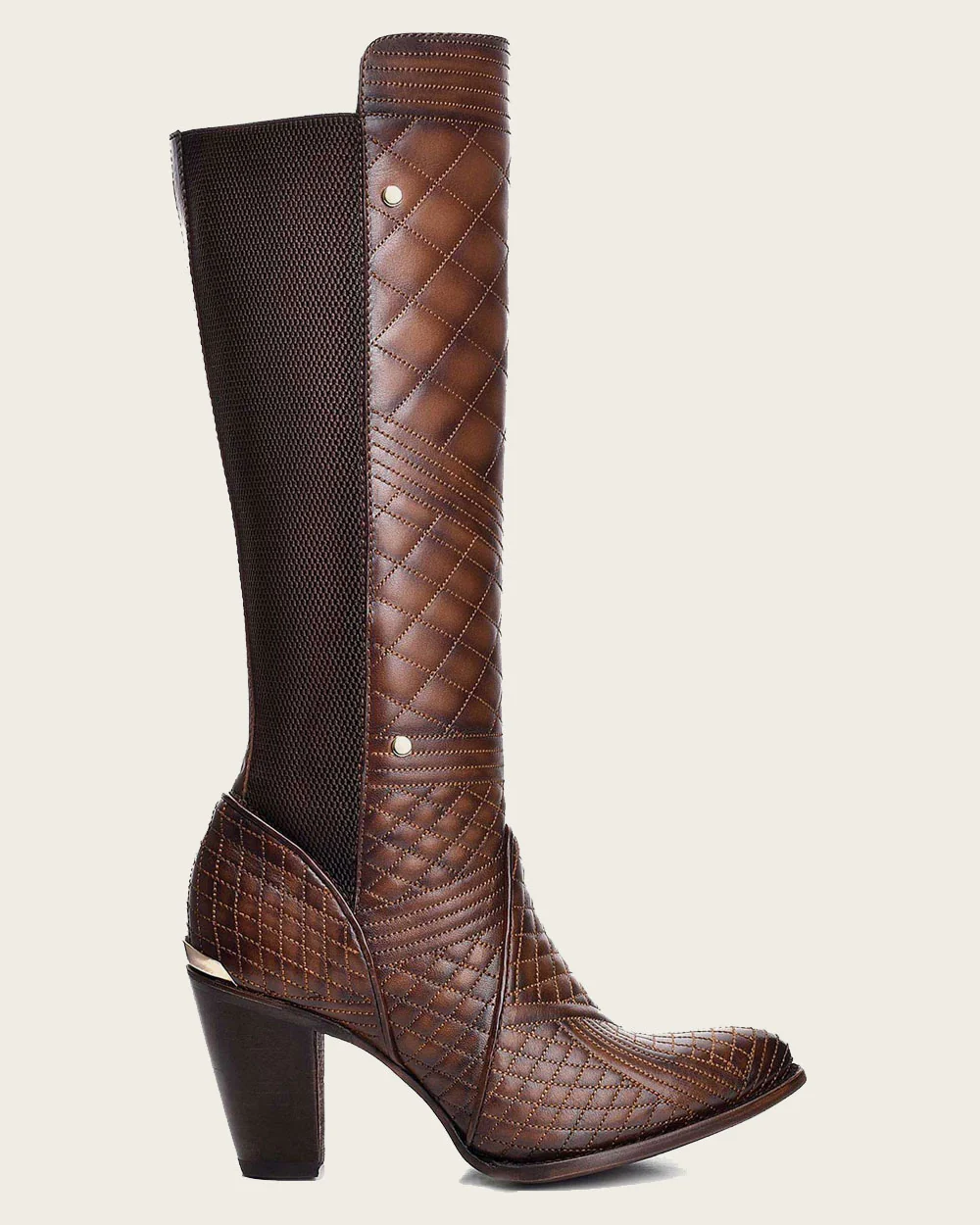 Hand-Painted Brown Tall Western Boots