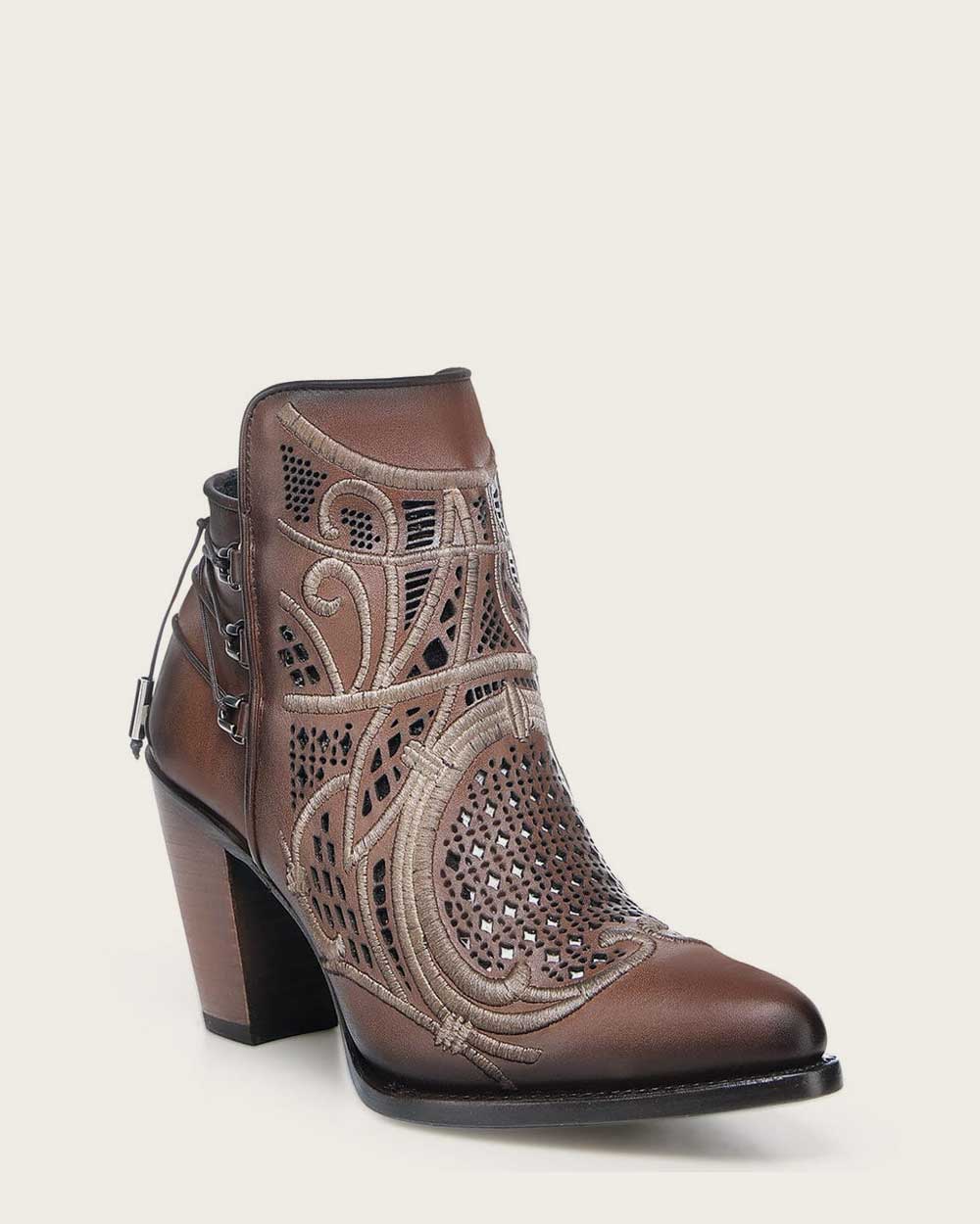 Ankle embroidered honey bootie