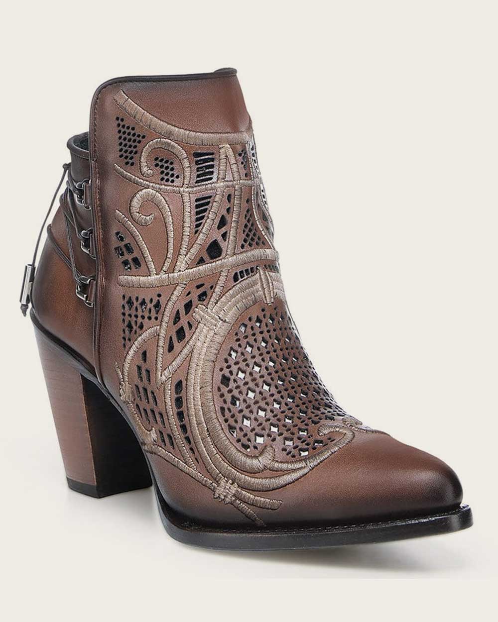 Ankle embroidered honey bootie