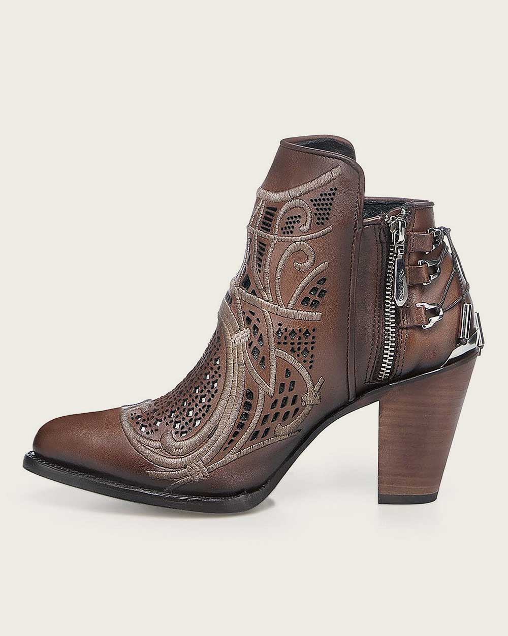 Ankle embroidered honey bootie
