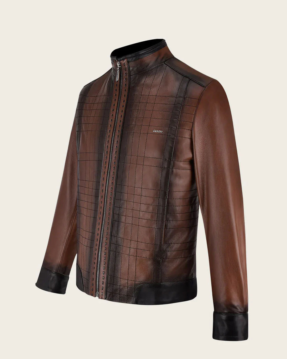 Brown mandarin neck jacket
