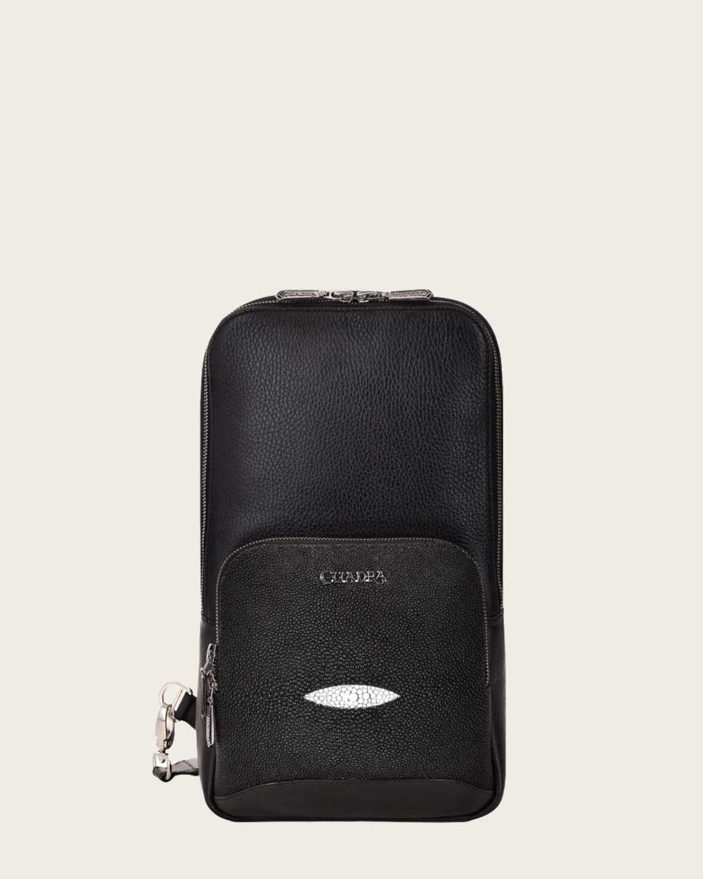 Mens Black leather shoulder bag