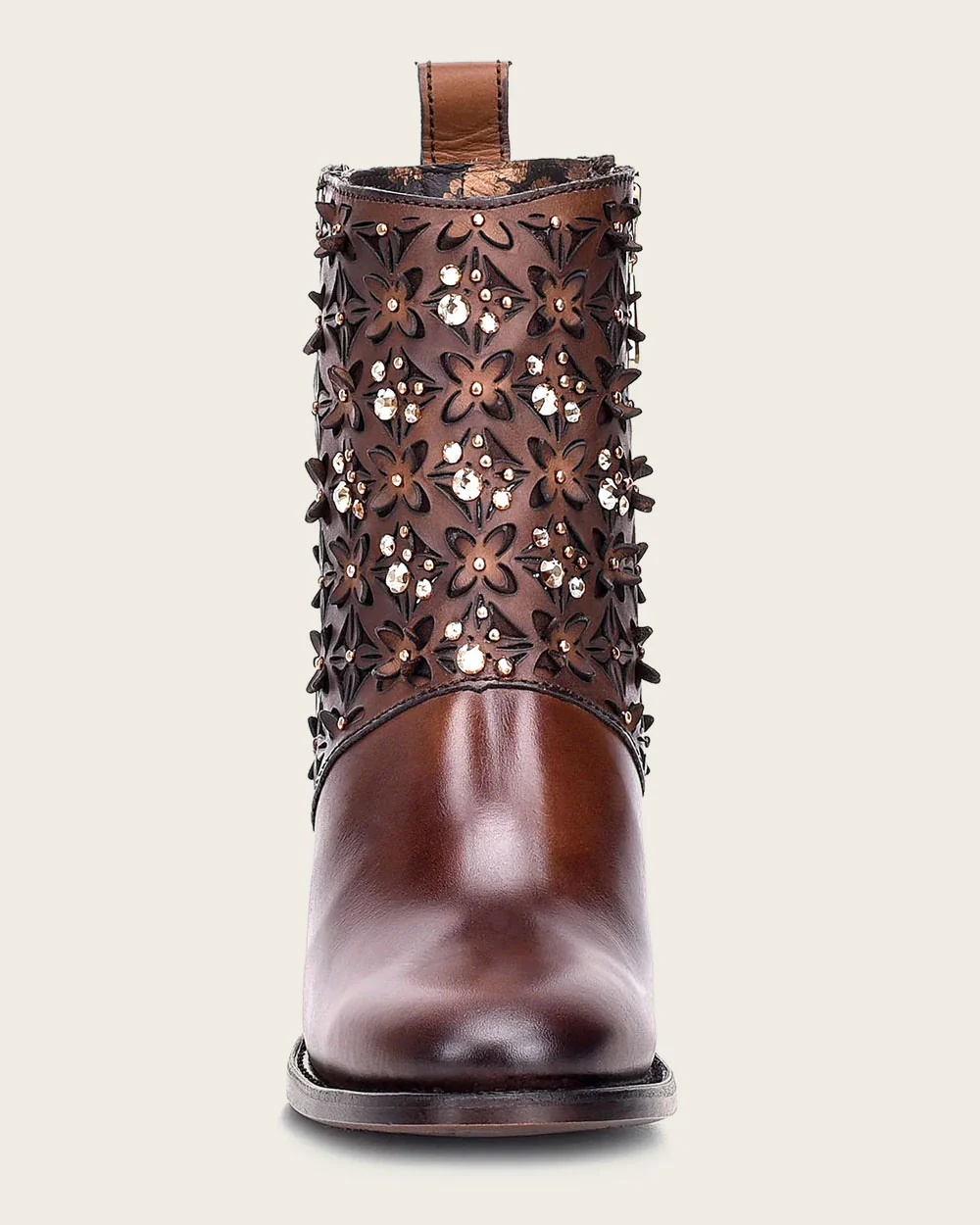 Ankle brown bootie with crystals 14 Ankle brown bootie with crystals