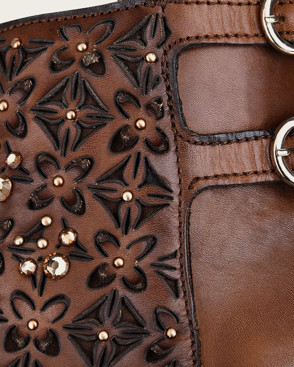 Ankle brown bootie with crystals 3 Ankle brown bootie with crystals