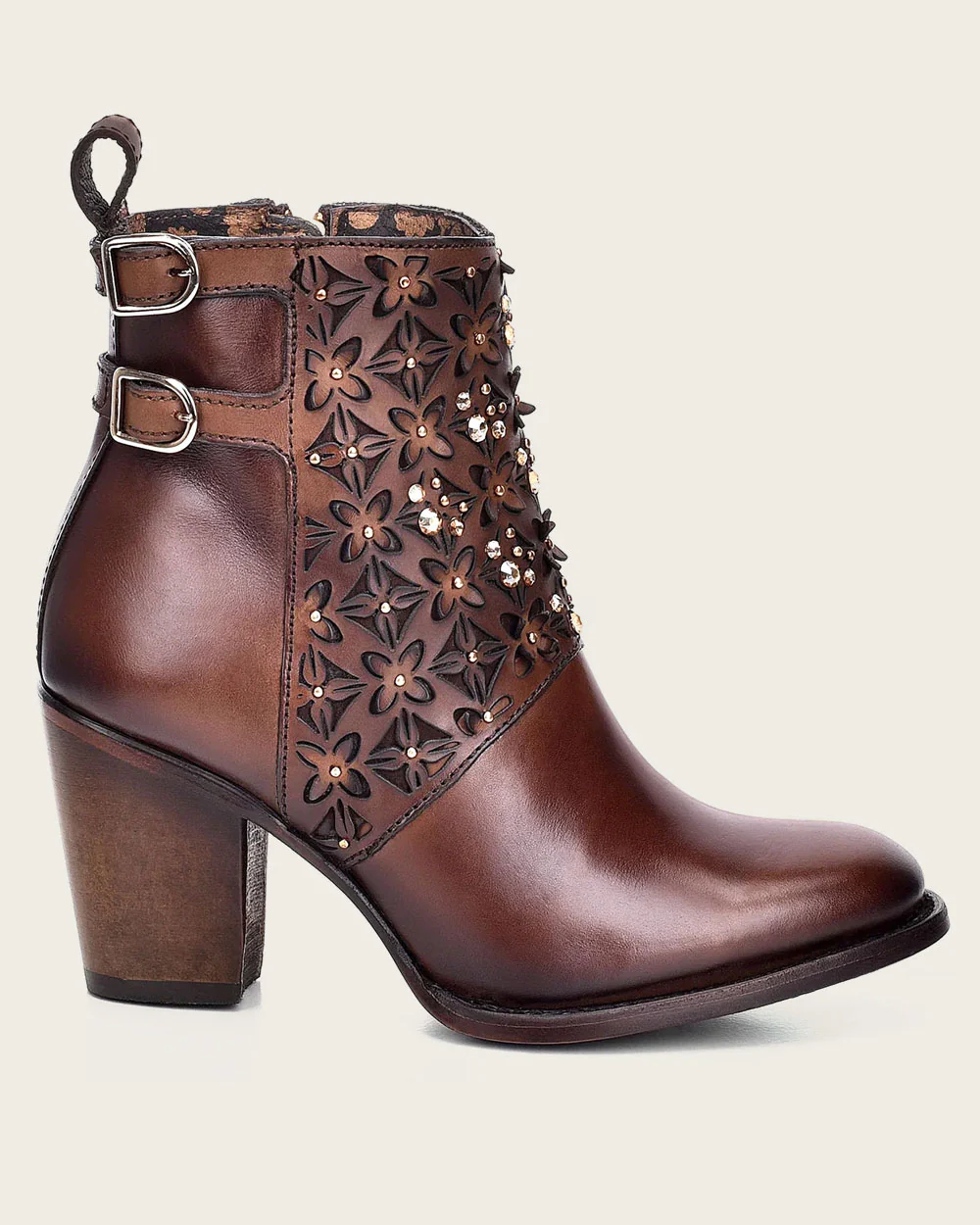 Ankle brown bootie with crystals 7 Ankle brown bootie with crystals