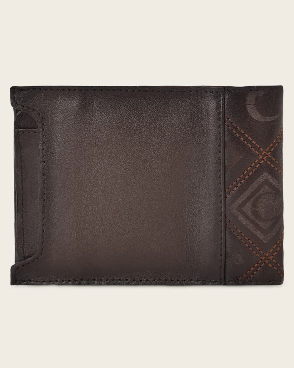 Brown engraved wallet 12 Brown engraved wallet
