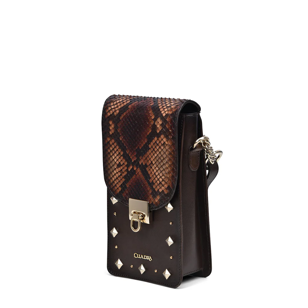 Brown cell phone crossbody handbag