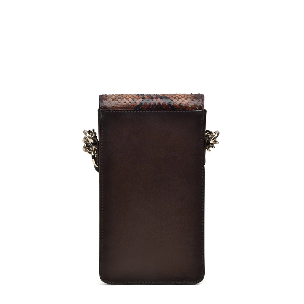 Brown cell phone crossbody handbag