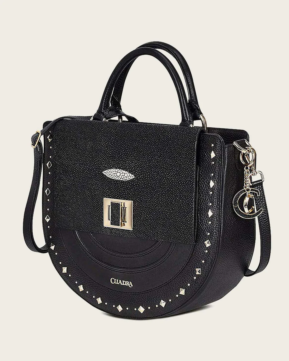 Black top handle with studs handbag 13 Black top handle with studs handbag
