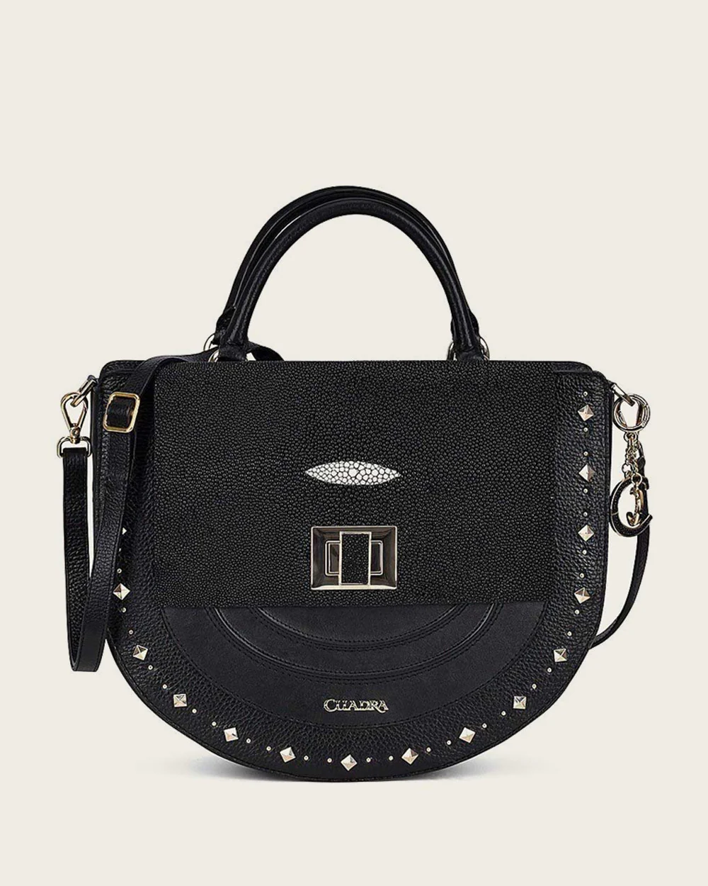 Black top handle with studs handbag 9 Black top handle with studs handbag