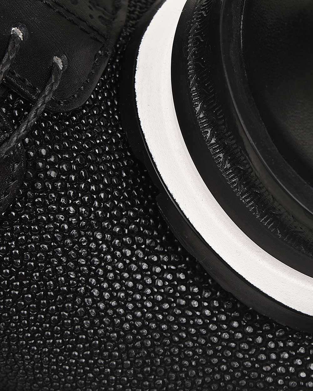 Hand-painted black exotic leather sneakers 11 Hand-painted black exotic leather sneakers