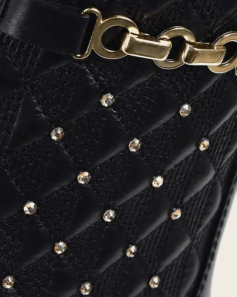 Ankle black bootie with crystals 11 Ankle black bootie with crystals