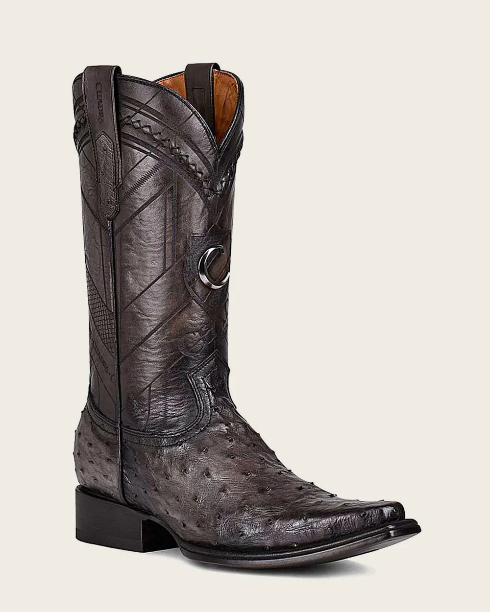 Handcrafted Grey Ostrich Western Boots