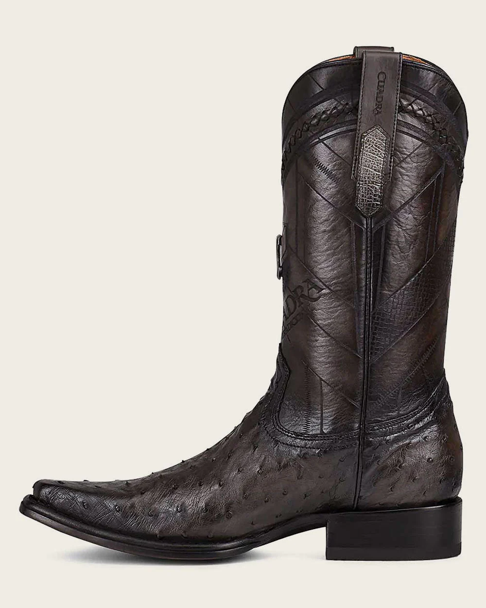 Handcrafted Grey Ostrich Western Boots