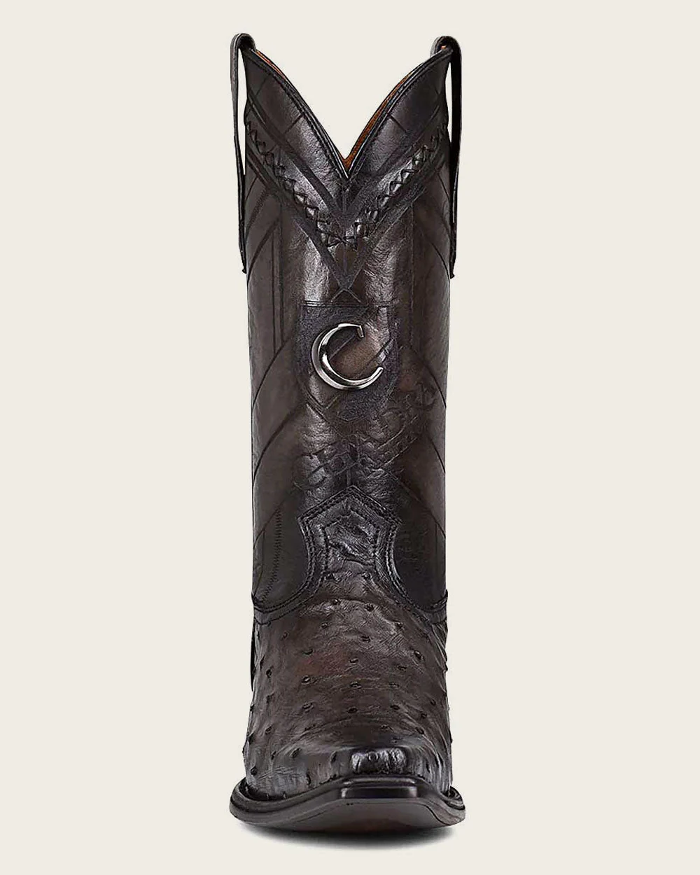 Handcrafted Grey Ostrich Western Boots