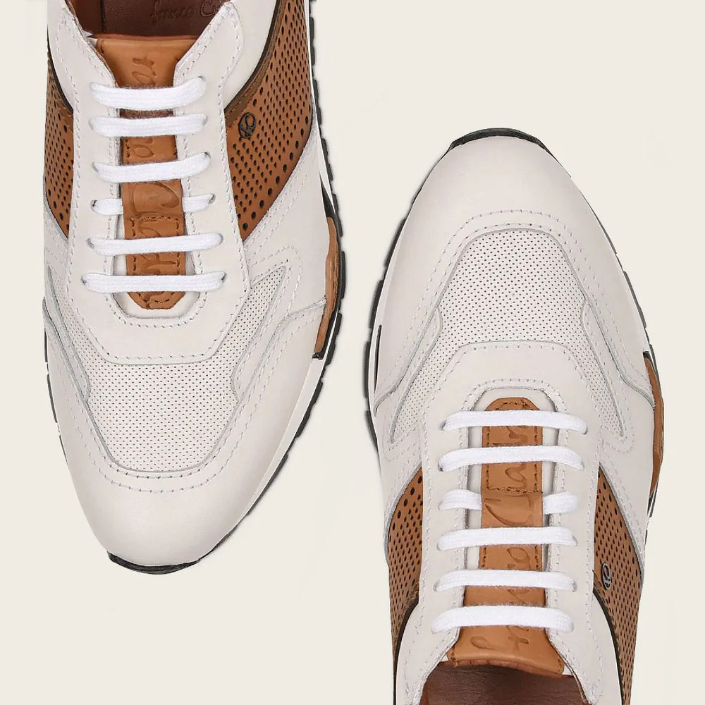 Hand-painted White leather sneakers 10 Hand-painted White leather sneakers