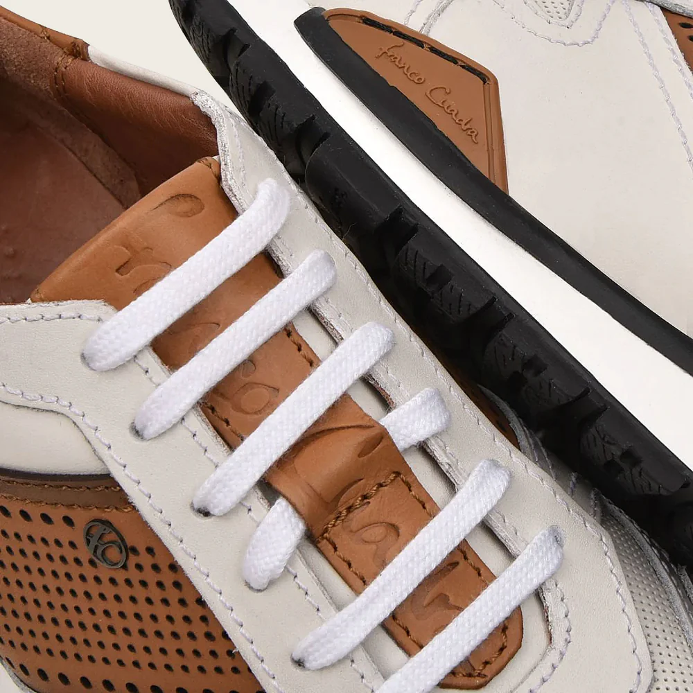 Hand-painted White leather sneakers 3 Hand-painted White leather sneakers