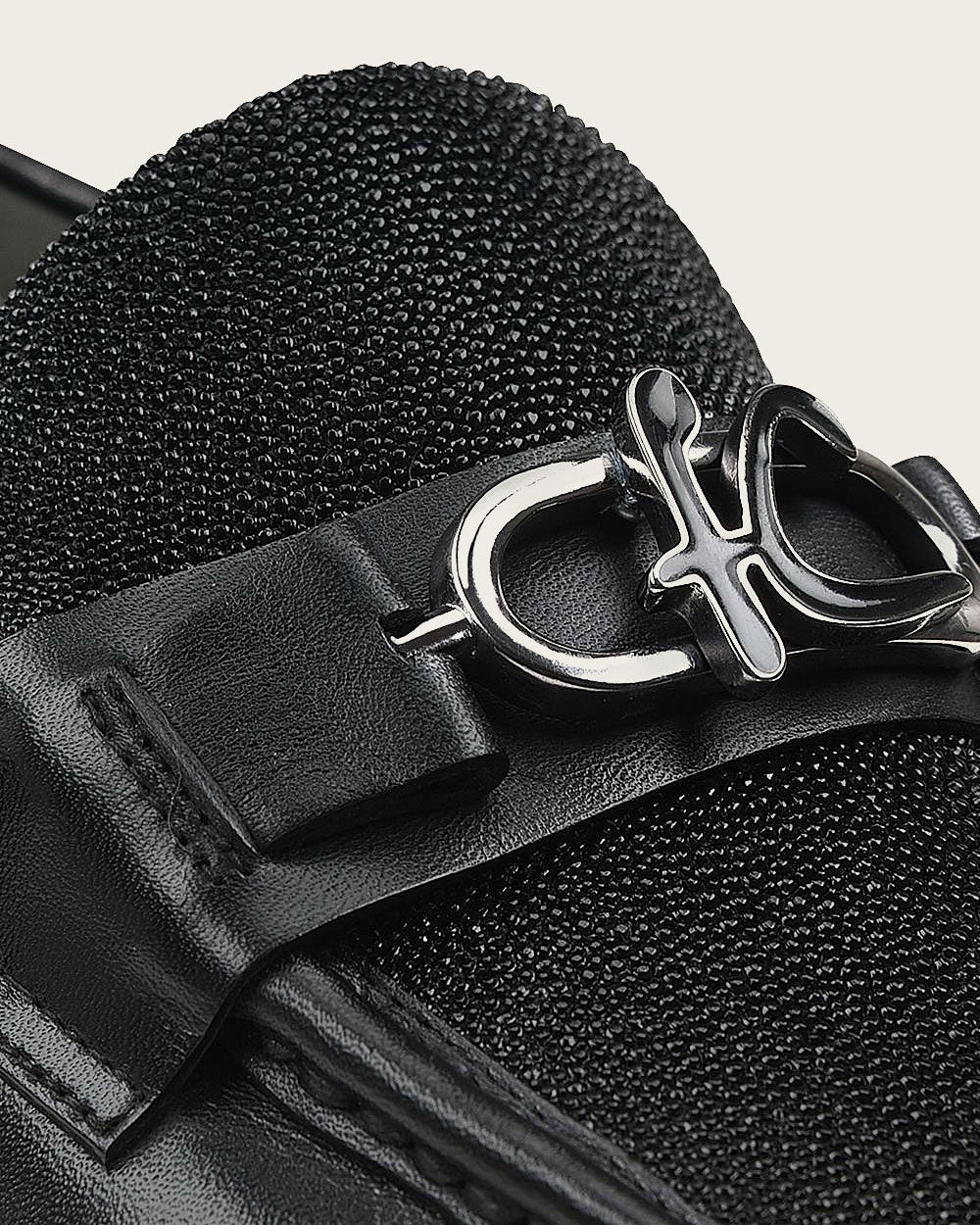 Mocasin black stingray shoe 11 Mocasin black stingray shoe