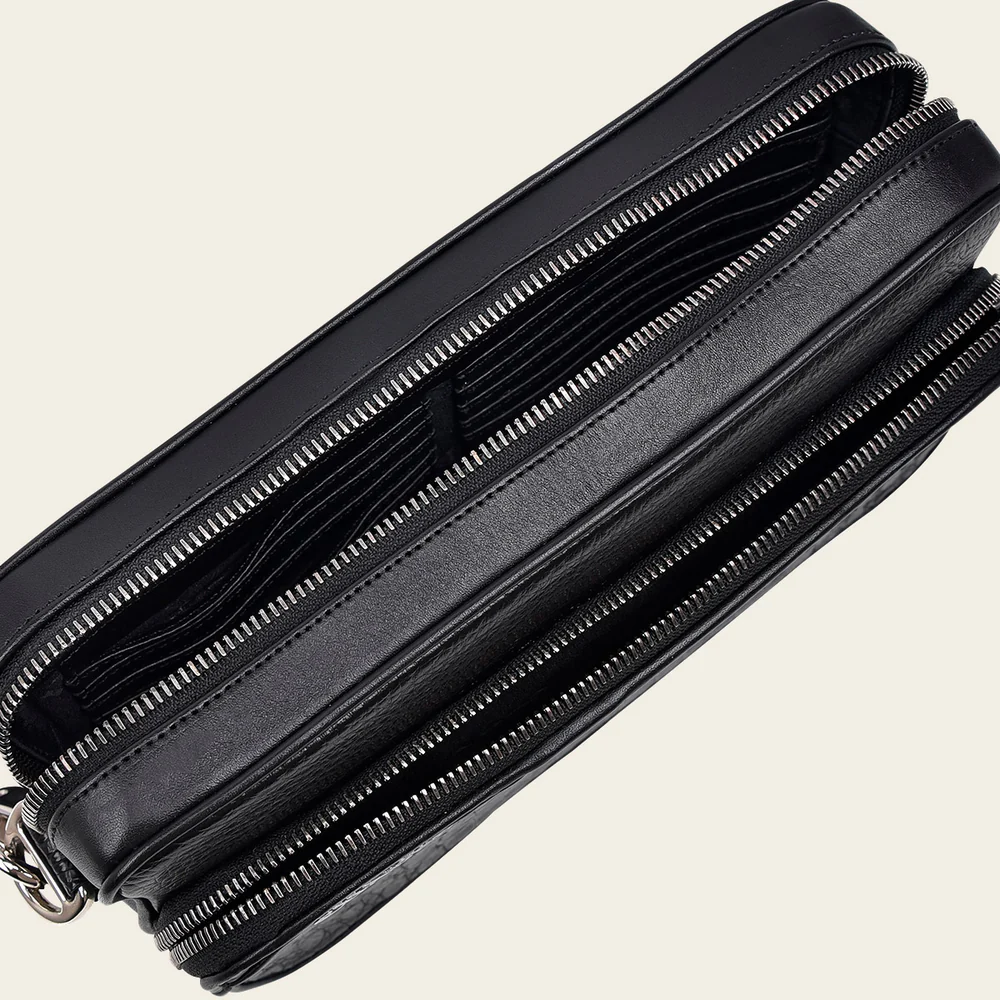 Black cayman shoulder bag