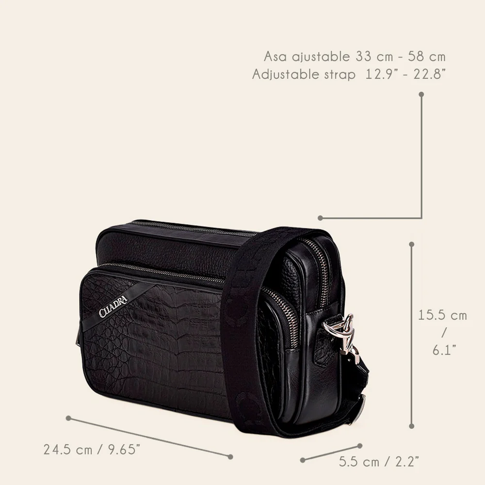 Black cayman shoulder bag