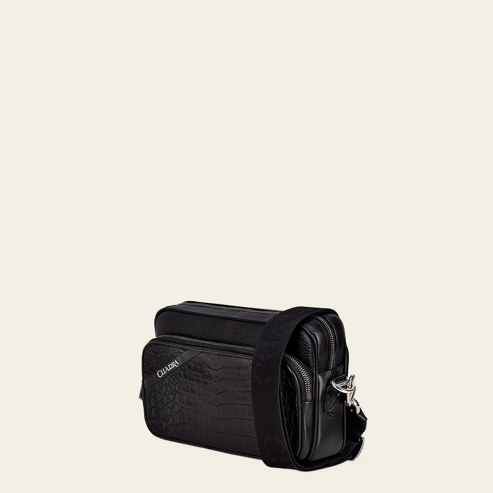 Black cayman shoulder bag