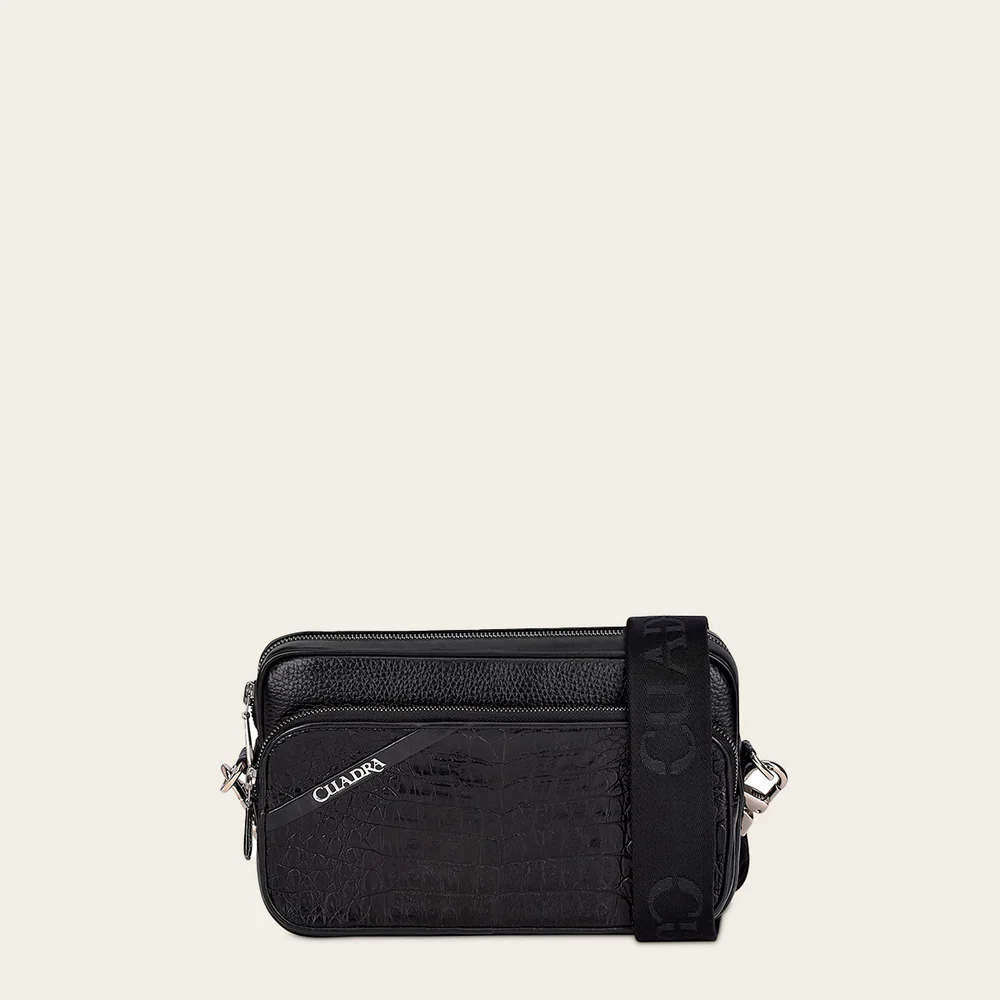 Black cayman shoulder bag