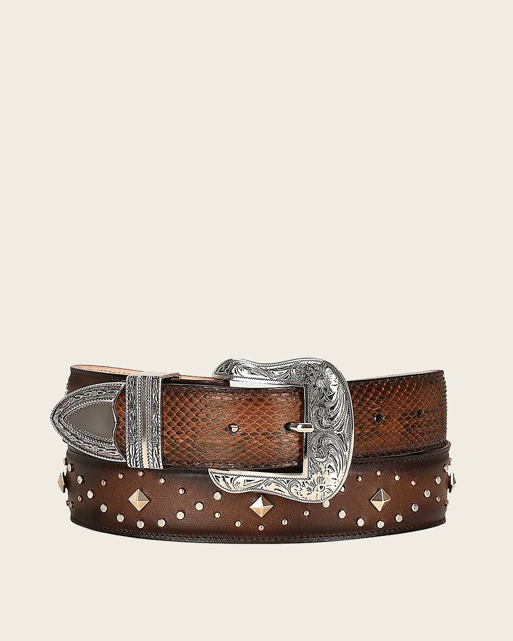 Honey exotic python belt