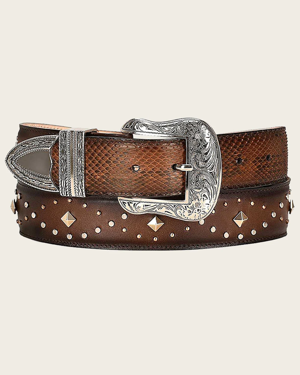 Honey exotic python belt