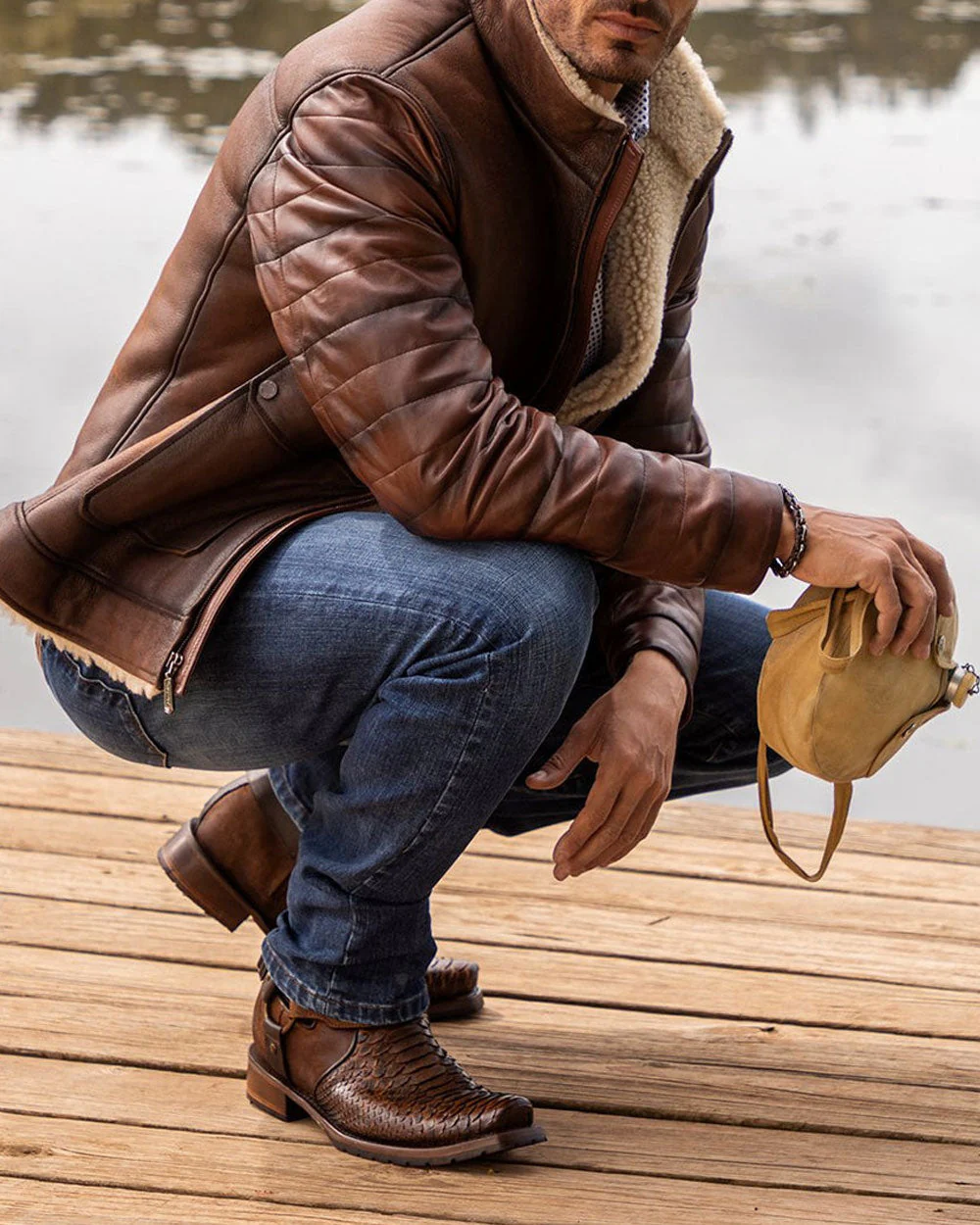 Urban hand-painted brown exotic boot 3 Urban hand-painted brown exotic boot