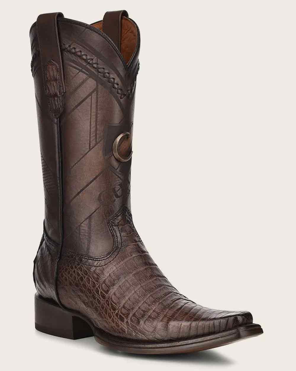 Handcrafted Dark Brown Cayman Western Boots
