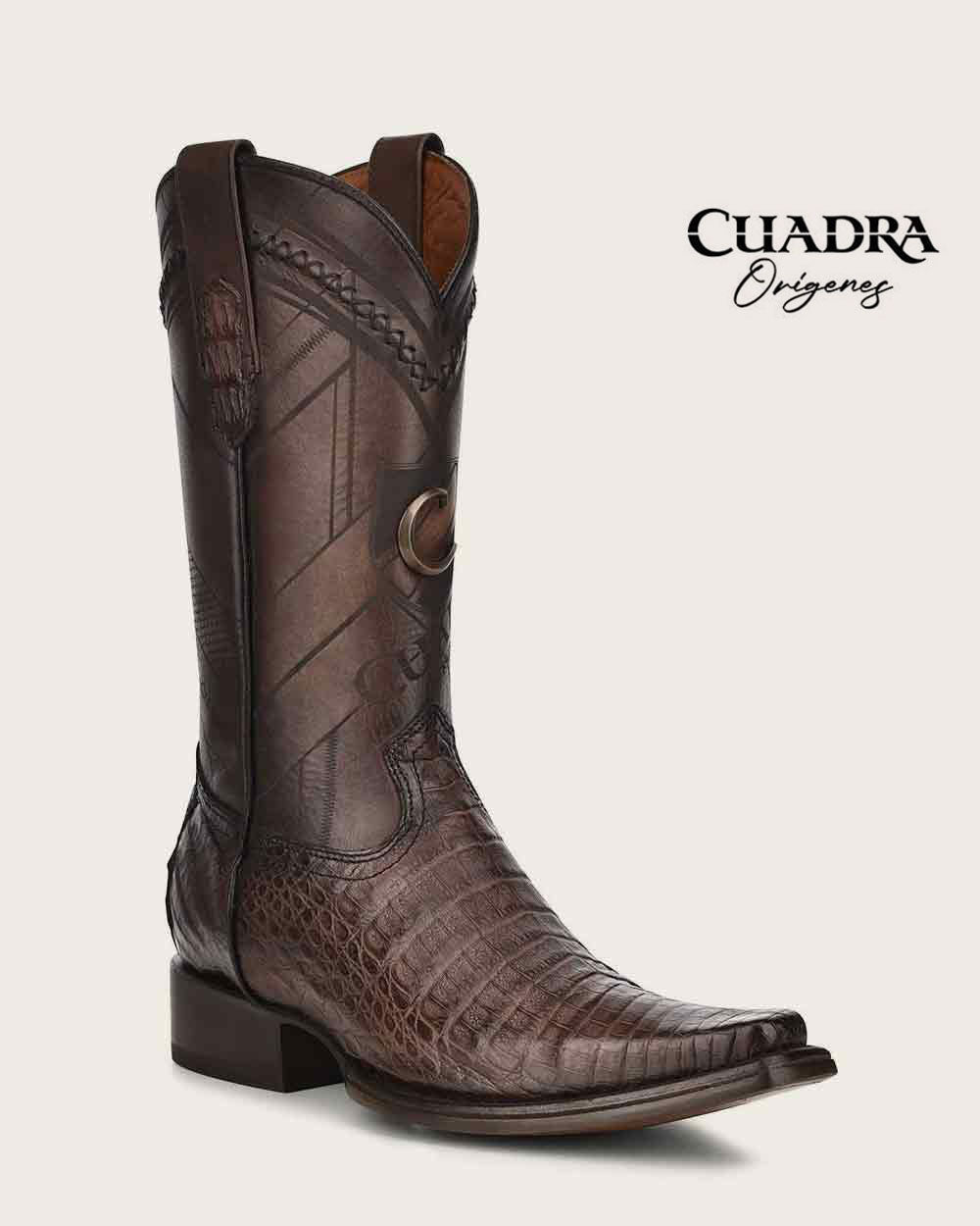Handcrafted Dark Brown Cayman Western Boots
