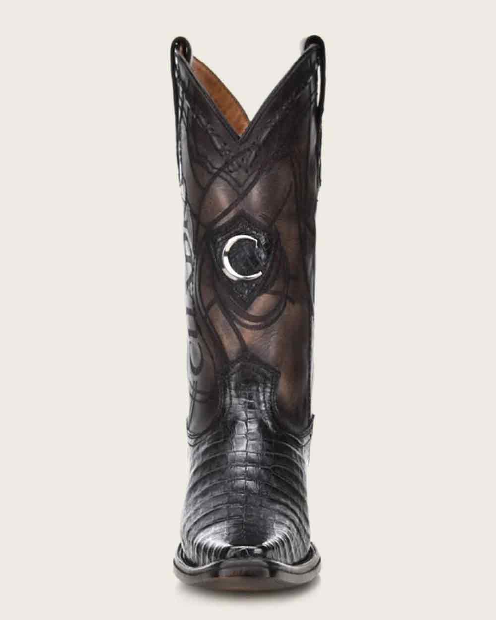 Black Cayman Engraved Western Boots 6 Black Cayman Engraved Western Boots