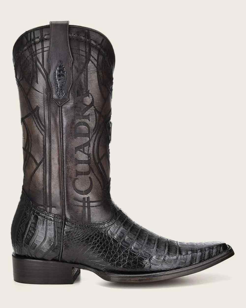 Black Cayman Engraved Western Boots 7 Black Cayman Engraved Western Boots