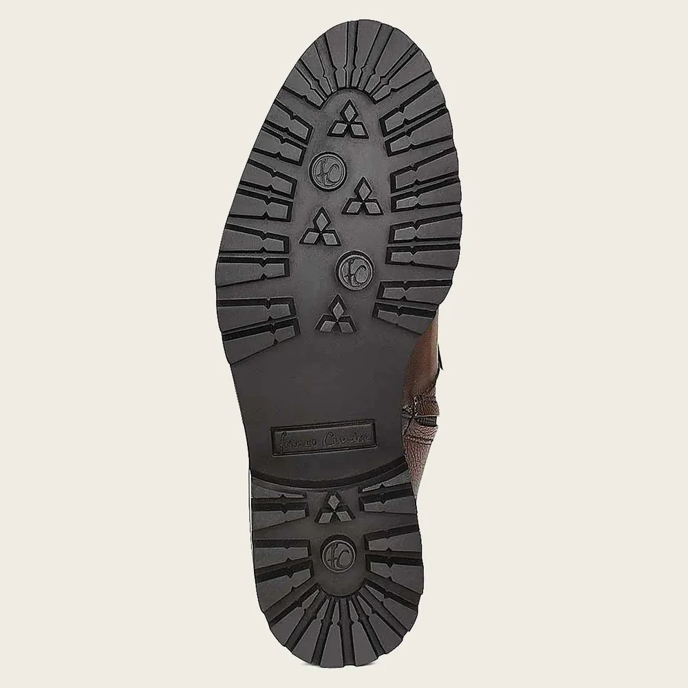 Tall honey bovine riding boot