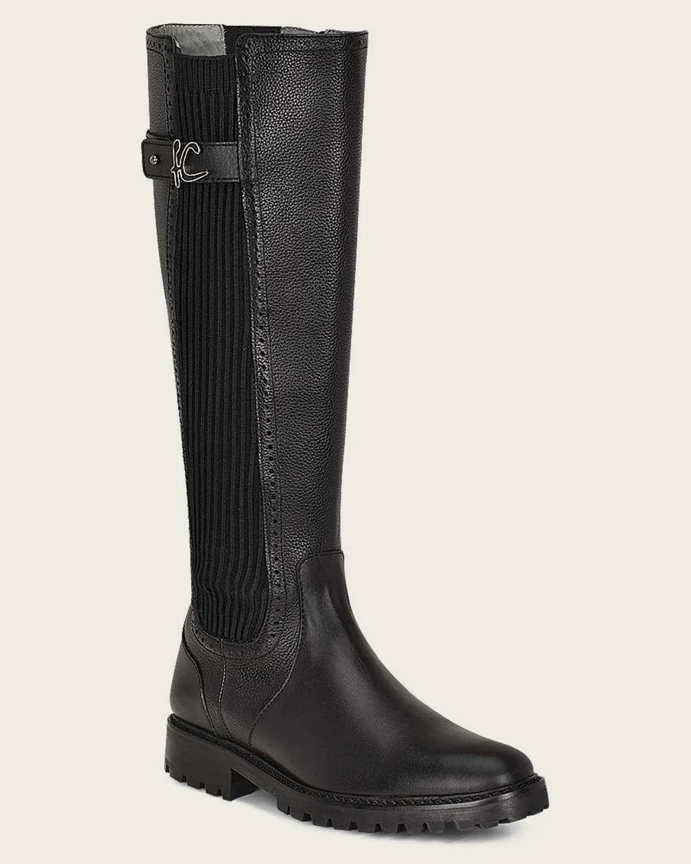 Riding style black boot