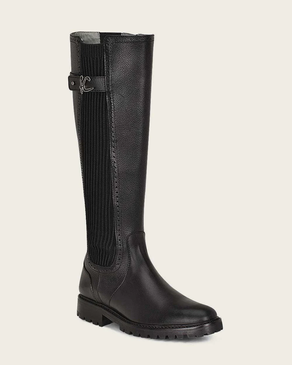 Riding style black boot