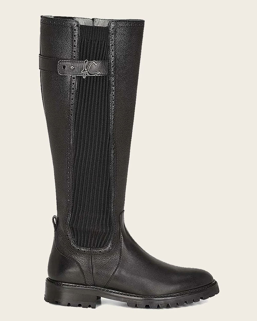 Riding style black boot