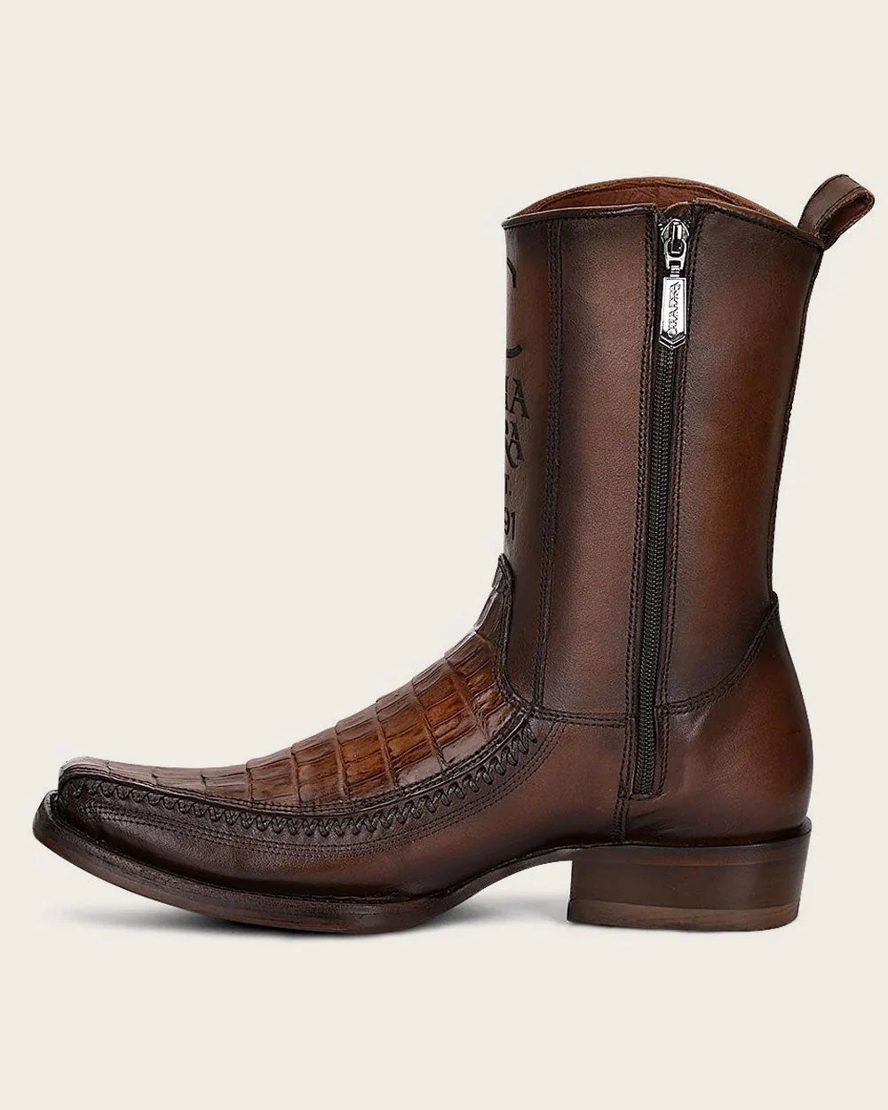 Engraved Brown Fuscus Western Boots