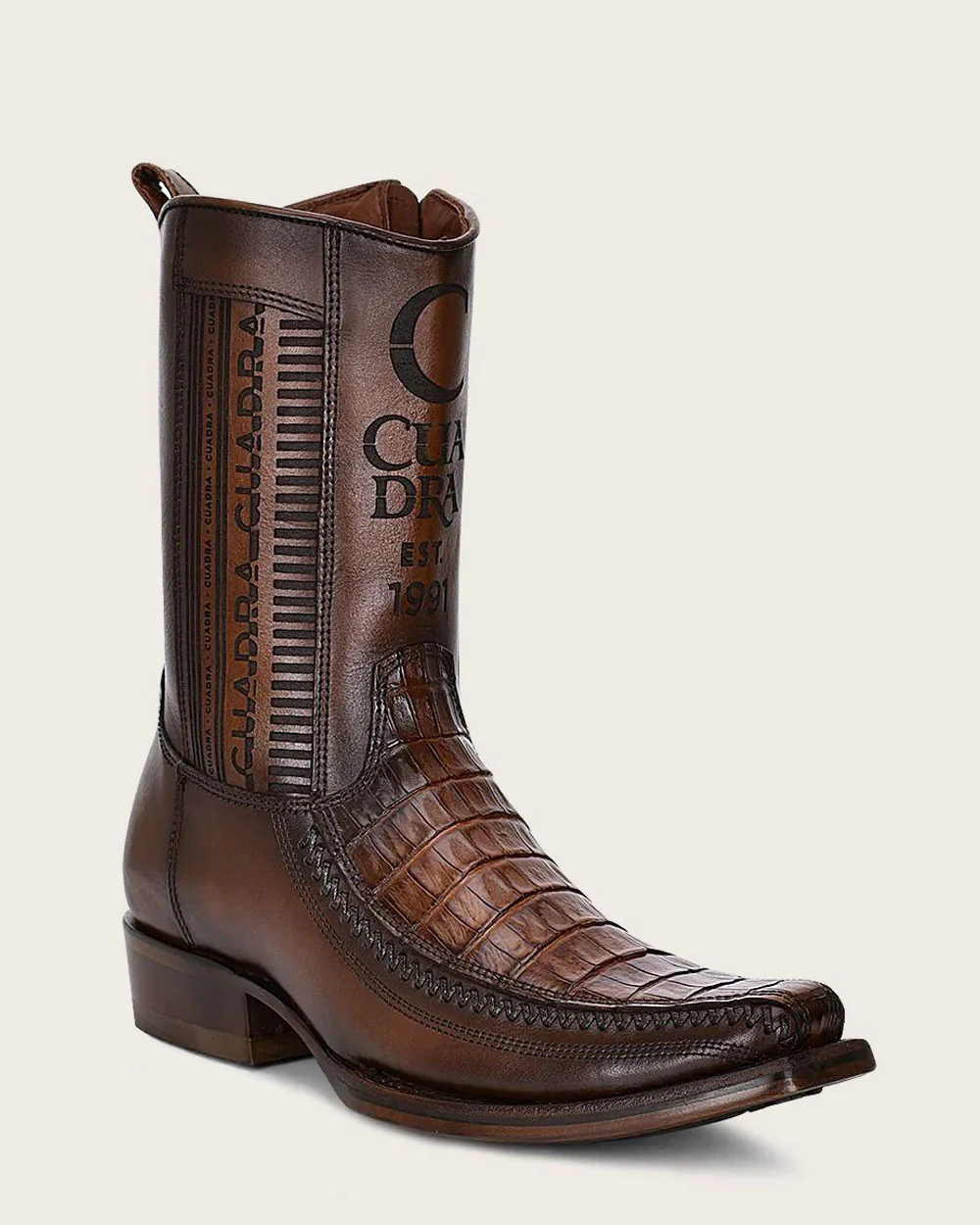 Engraved Brown Fuscus Western Boots