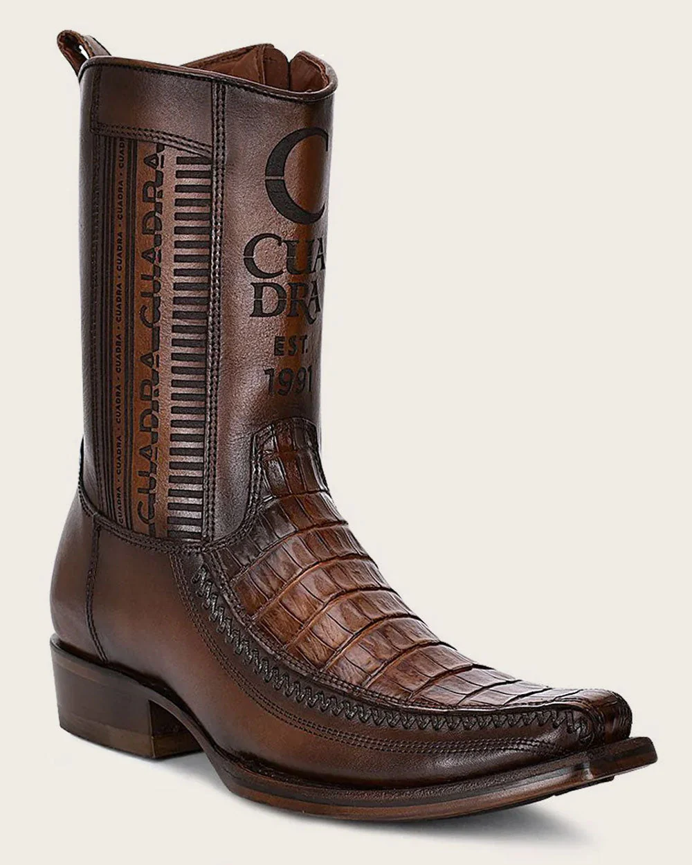 Engraved Brown Fuscus Western Boots