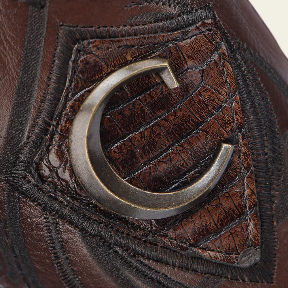 Engraved Honey Cayman Western Boots
