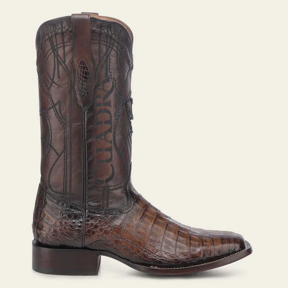 Engraved Honey Cayman Western Boots