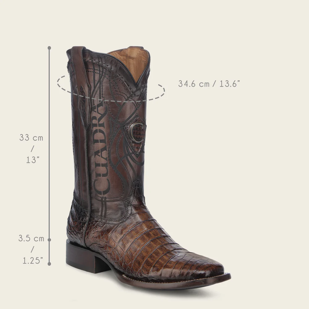 Engraved Honey Cayman Western Boots