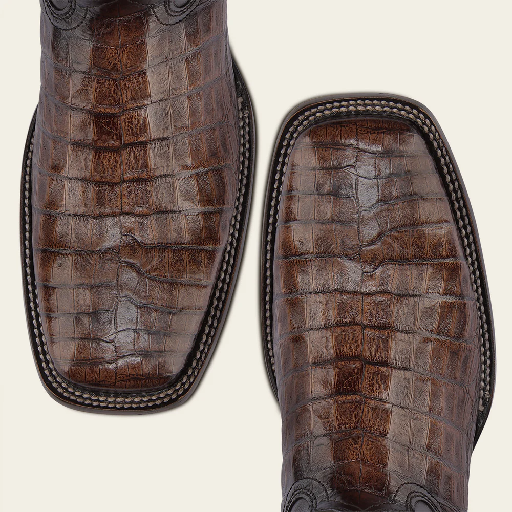 Engraved Honey Cayman Western Boots