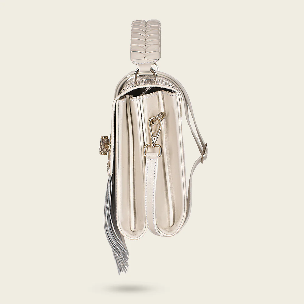 White exotic flap handbag 17 White exotic flap handbag