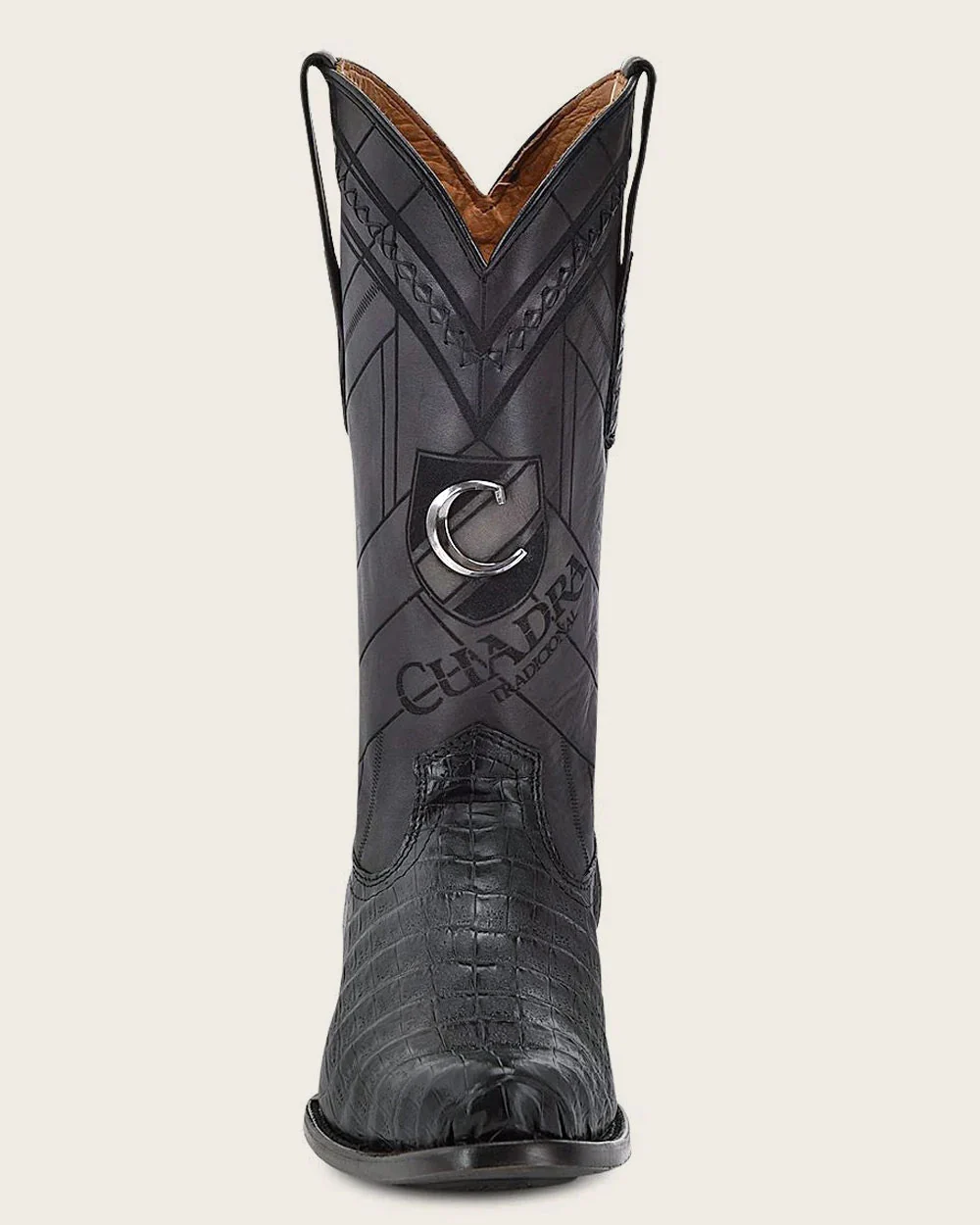 Engraved Cayman Leather Western Boots