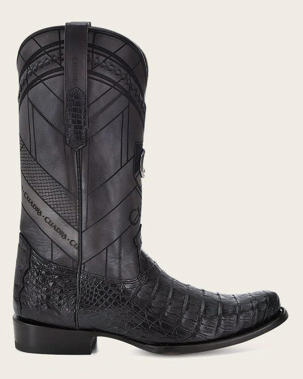 Engraved Cayman Leather Western Boots