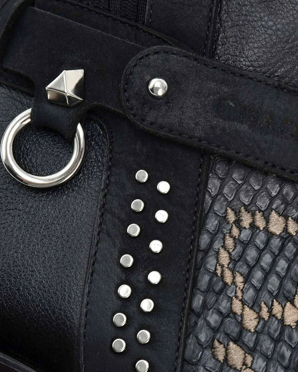 Tall black exotic boot